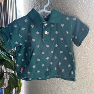 Ralph Lauren Kids Polo in Dark Green with Pattern
